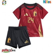 Camiseta Bélgica Amadou Onana #24 Primera Equipación para niños Eurocopa 2024 manga corta (+ pantalones cortos)